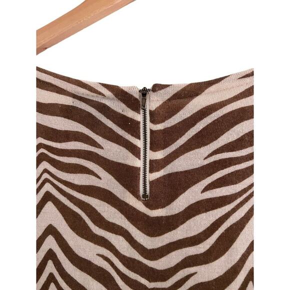 J CREW Merino Wool Sweater Dress S Zebra Animal Print Lightweight Safari Chic - Picture 7 of 10